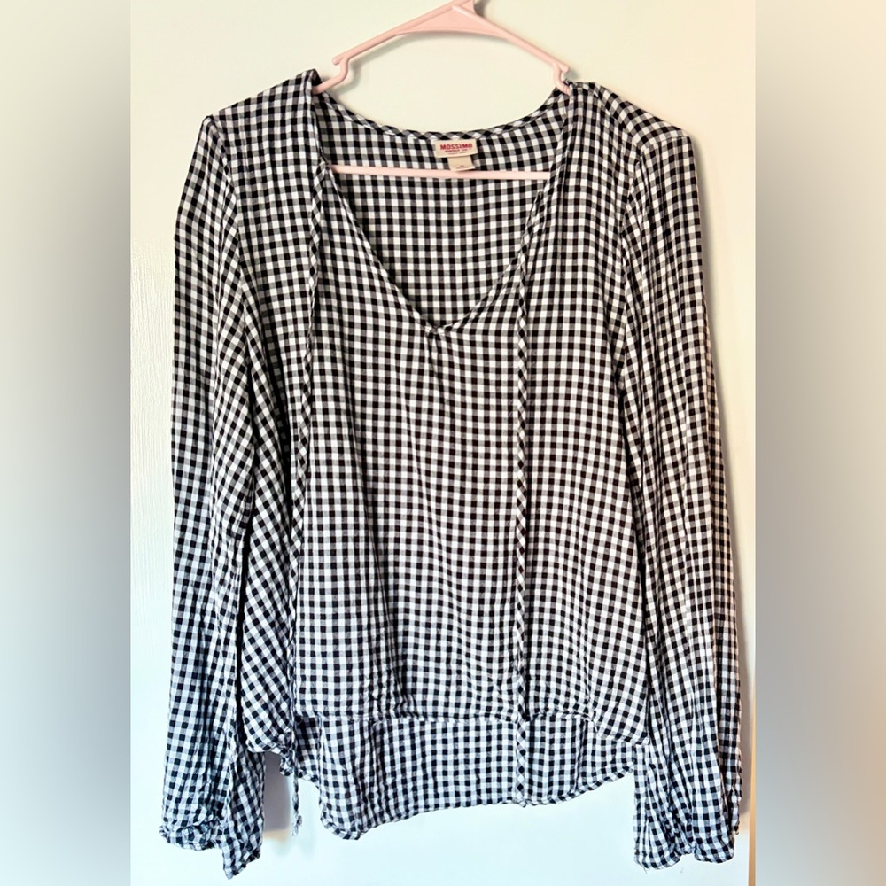 Mossimo Supply Co. Black and White Gingham Blouse